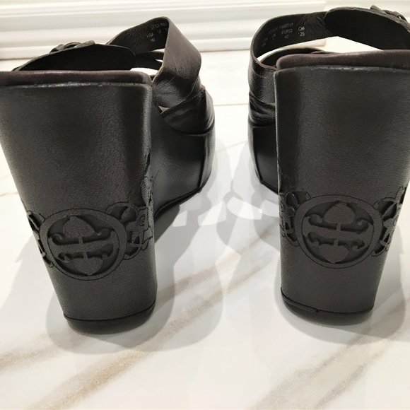 Hush Puppies Brown Wedge Size 9M Made in Brazil - Picture 6 of 8